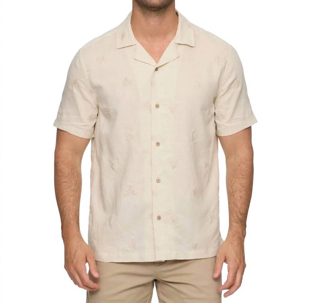 NEW FLAGS & ANTHEM chandler collar shirt in beige